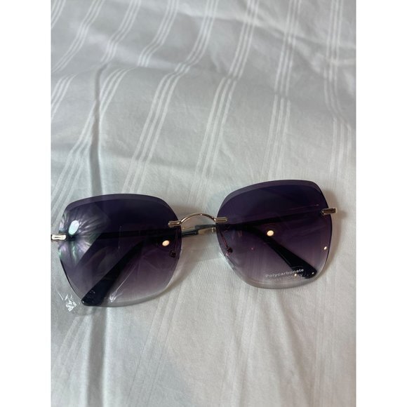 Around Me Round Frame‎ Rimless Sunglasses Grey